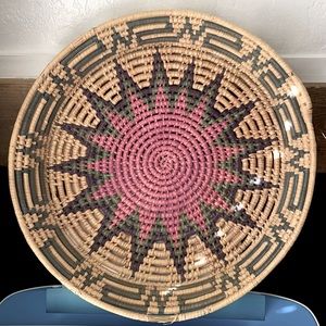 Bohemian straw wall art decorative basket